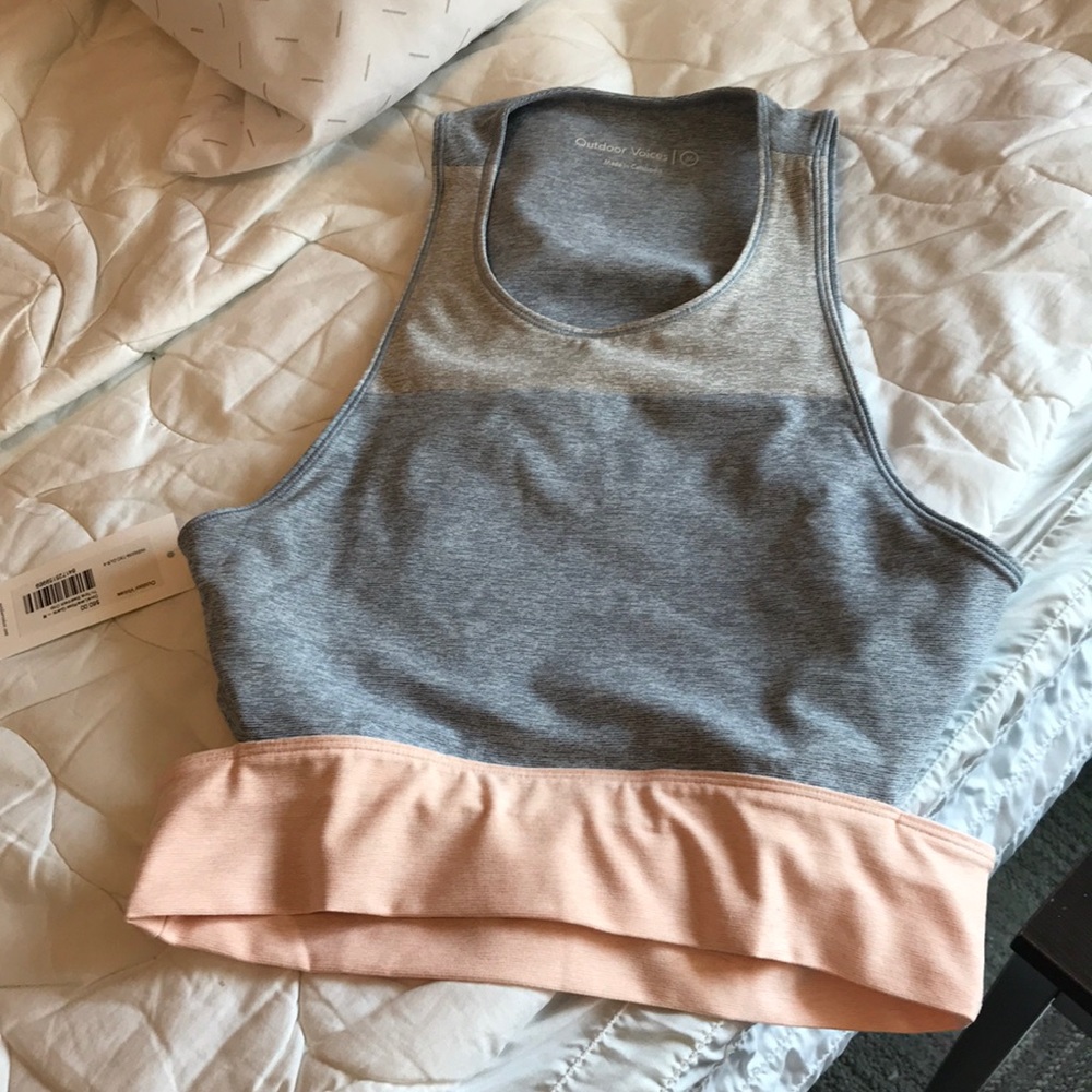 NWT Outdoor Voices Tri Tone Slashback crop